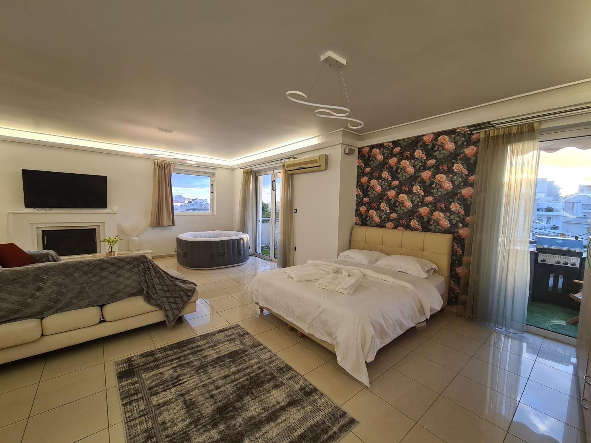 Sunny Home Private Jacuzzi Hydromassage Acropolis & Lycabettus Far View Parking 300M Metro Peristeri Athene Buitenkant foto